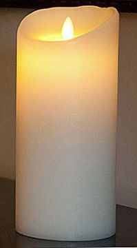 Dancing Flame Ivory 4 x 9 Inch Flameless Candle - Remote Ready